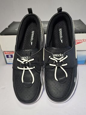 Speedo Women’s Black and White Boat Shoes